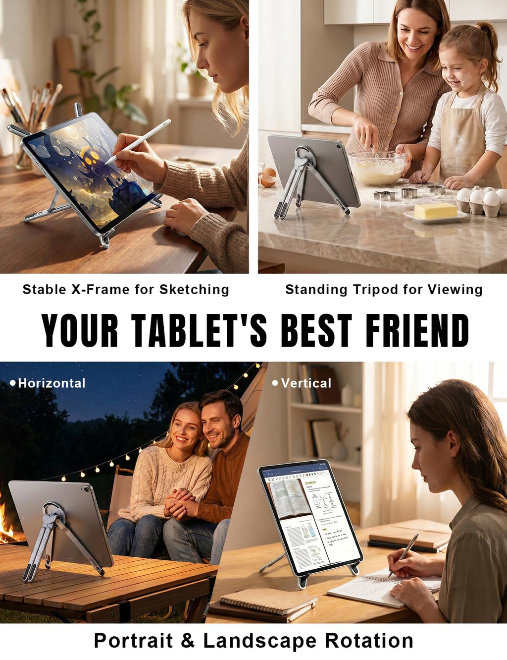 Werfami Portable Laptop & Tablet Desk Stand Riser - Silver