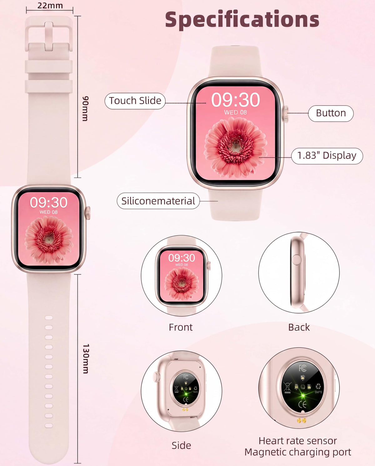 KIPTUMTEK Smartwatch for Men & Women Fitness Tracker