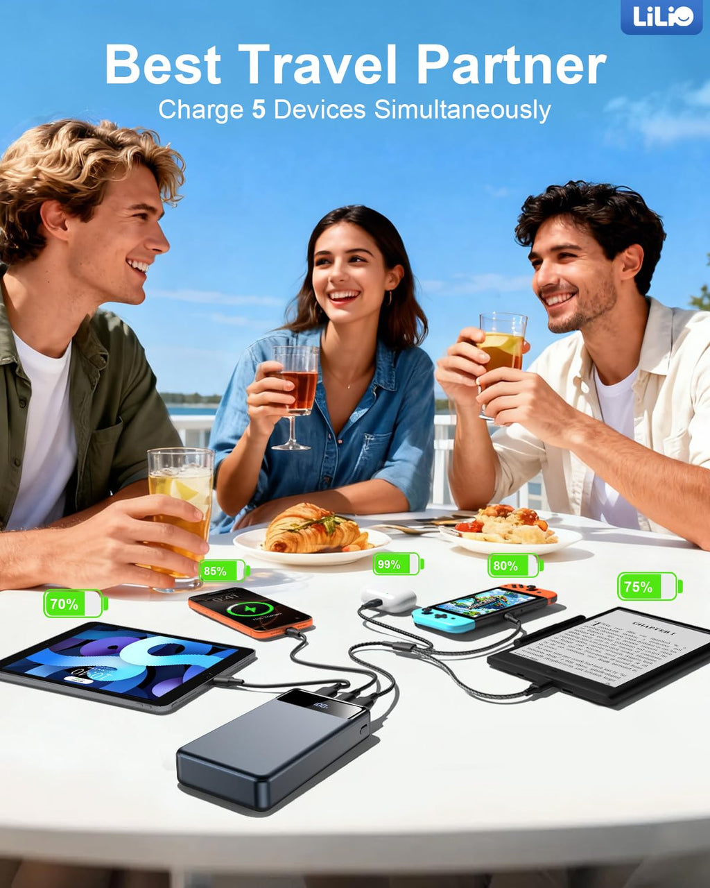 LILIO Portable Charger Power Bank，60000mAh Battery Pack