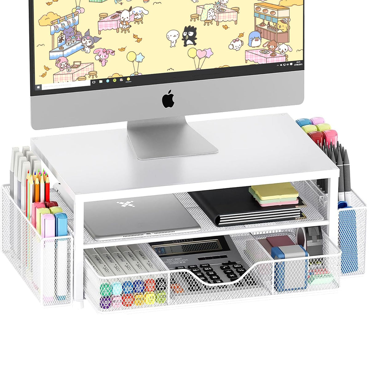 OPNICE Monitor Stand Riser with Drawer & Pen Holders