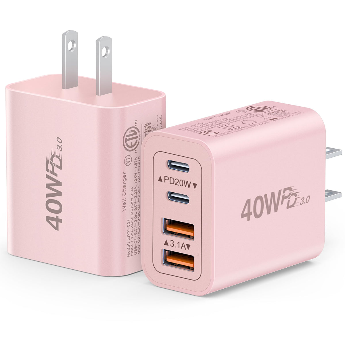 Dulums 2 Pack 40w USB C Wall Charger
