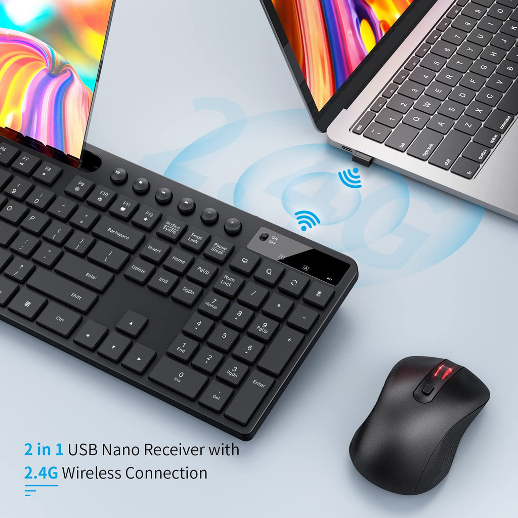 MARVO Wireless Keyboard & Mouse Combo with Phone Holder