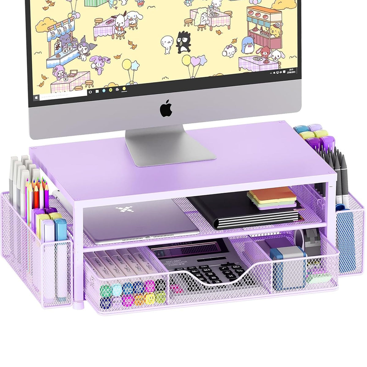 OPNICE Monitor Stand Riser with Drawer & Pen Holders