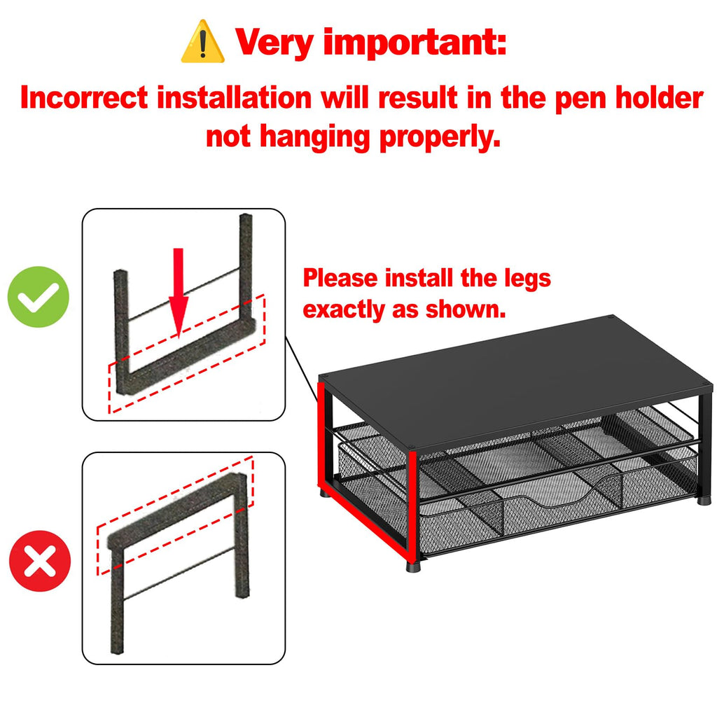 OPNICE Monitor Stand Riser with Drawer & Pen Holders