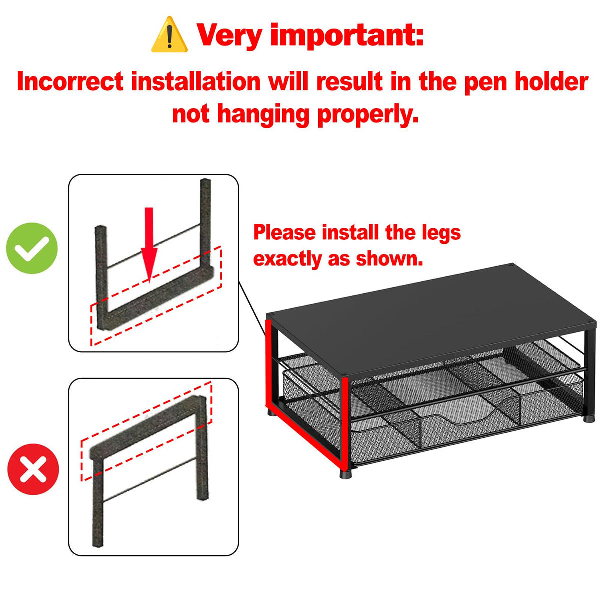 OPNICE Monitor Stand Riser with Drawer & Pen Holders