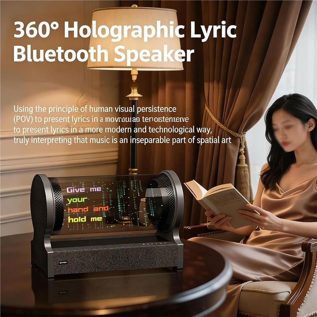 360° Holographic Lyrics Portable Bluetooth Speaker