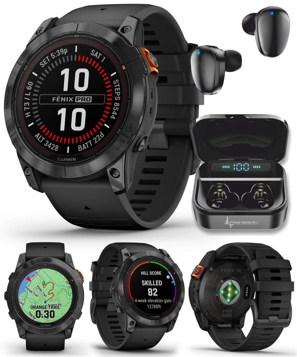 Garmin Fenix 7X Pro Solar 51mm Smartwatch & Earbuds Bundle