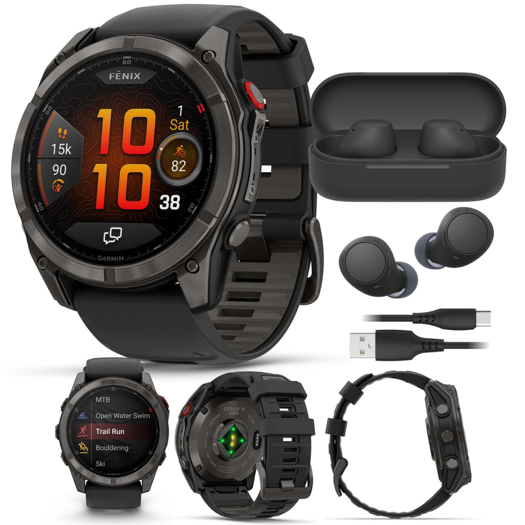 Garmin Fenix 8 Pro Sapphire 51mm Titanium Smartwatch Bundle