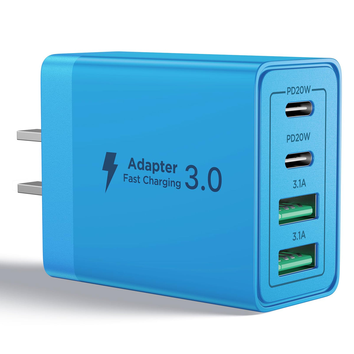 Aioneus USB C Charger Block, 40W Fast Charging Block Type C Charging Block 4-Port Dual Port PD+QC Wall Charger Head Cube for iPhone 17 16 15 14 13