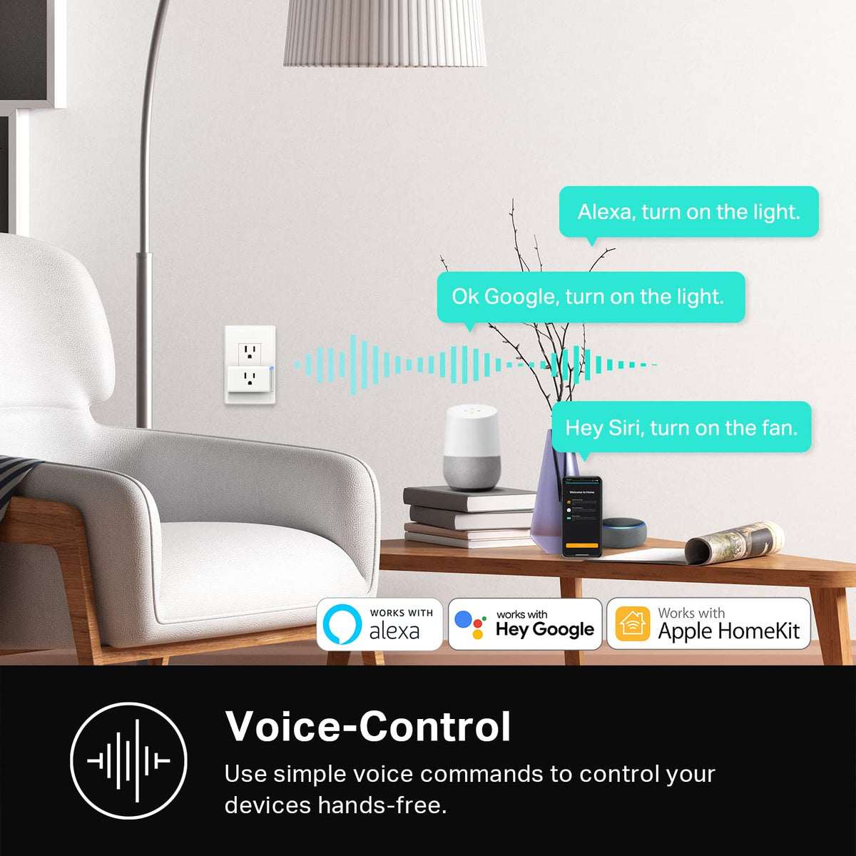 Kasa 15A Wi-Fi Smart Plug for Alexa, Google & HomeKit