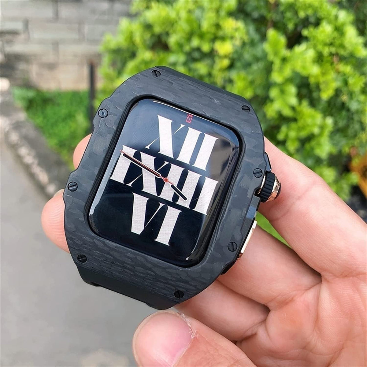 Wtukmo Carbon Fiber Apple Watch Ultra Case & Silicone Strap
