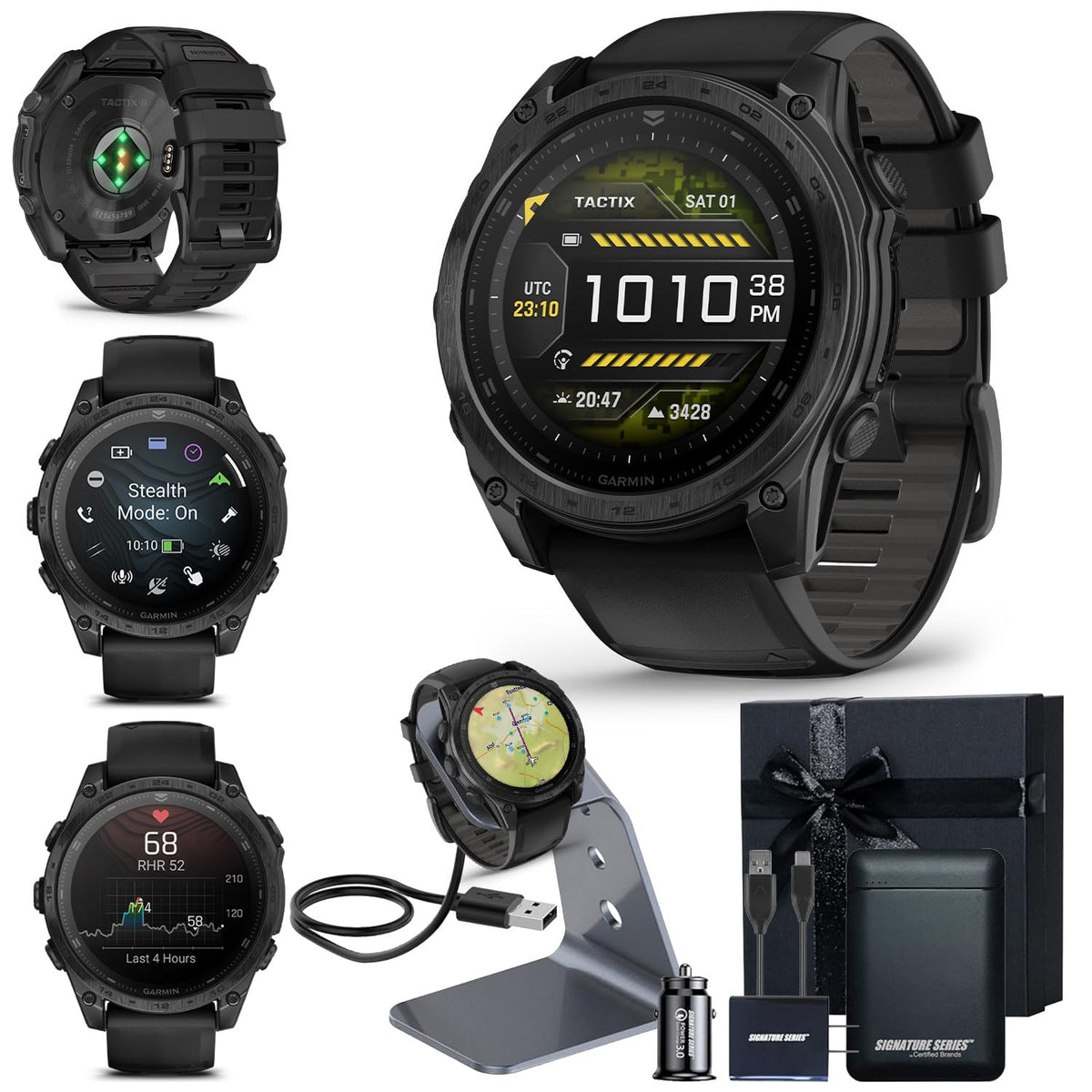 Garmin tactix 8 Tactical GPS Smartwatch with Charger Bundle