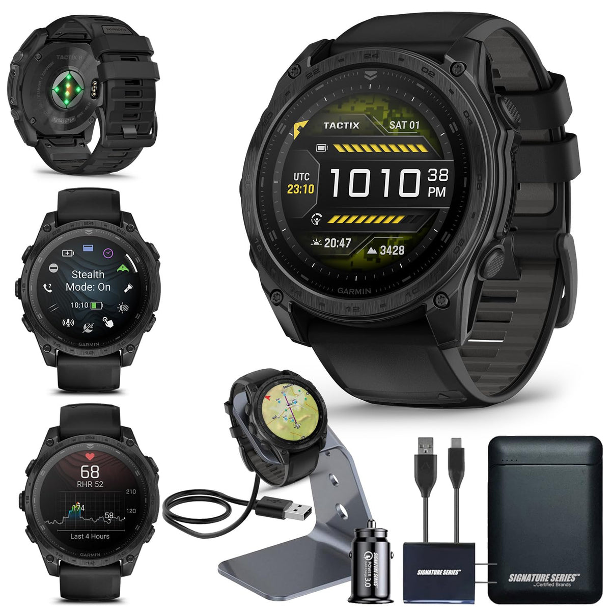 Garmin tactix 8 Tactical GPS Smartwatch with Charger Bundle