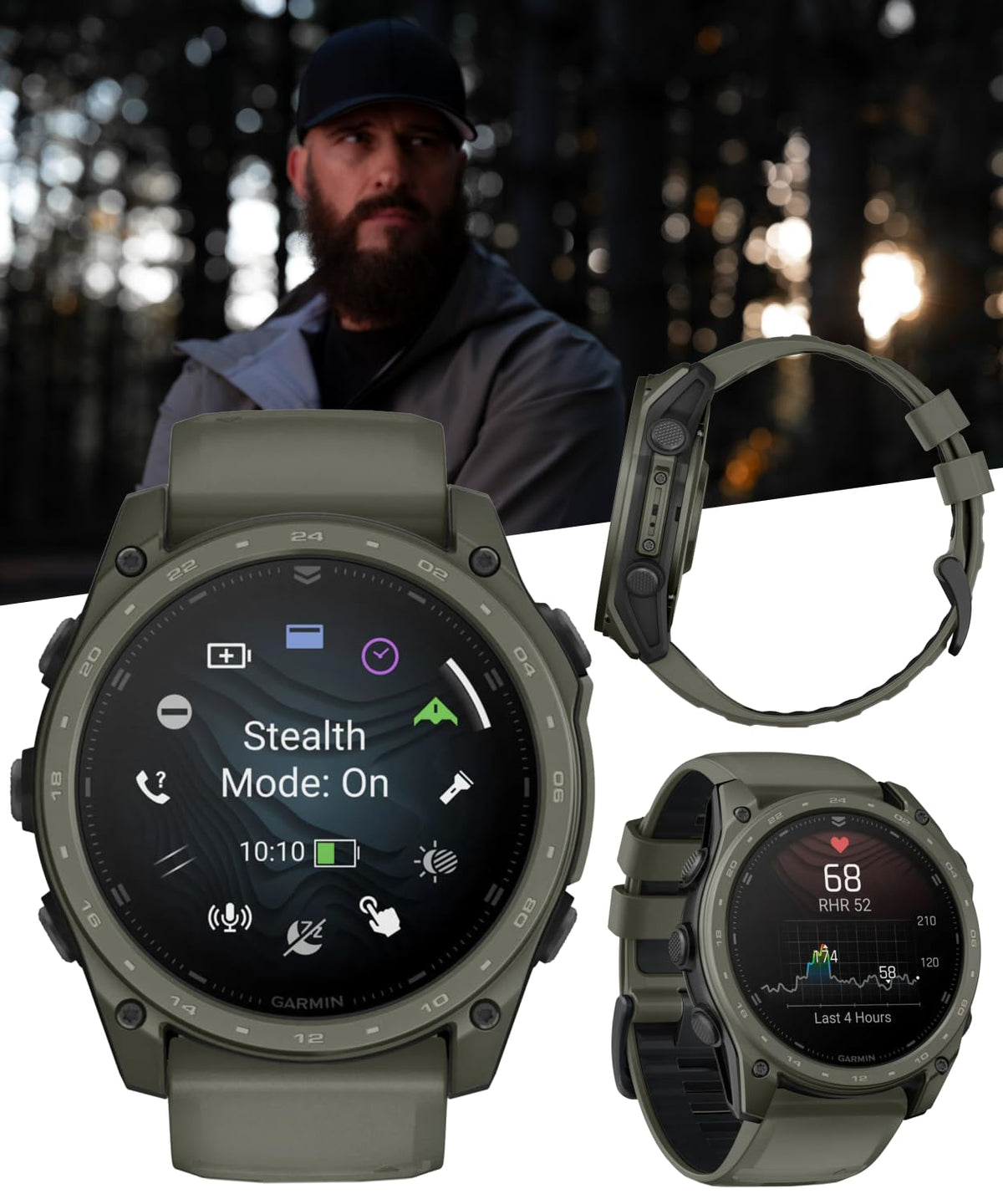 Garmin Tactix 8 51mm AMOLED Tactical GPS Smartwatch Bundle