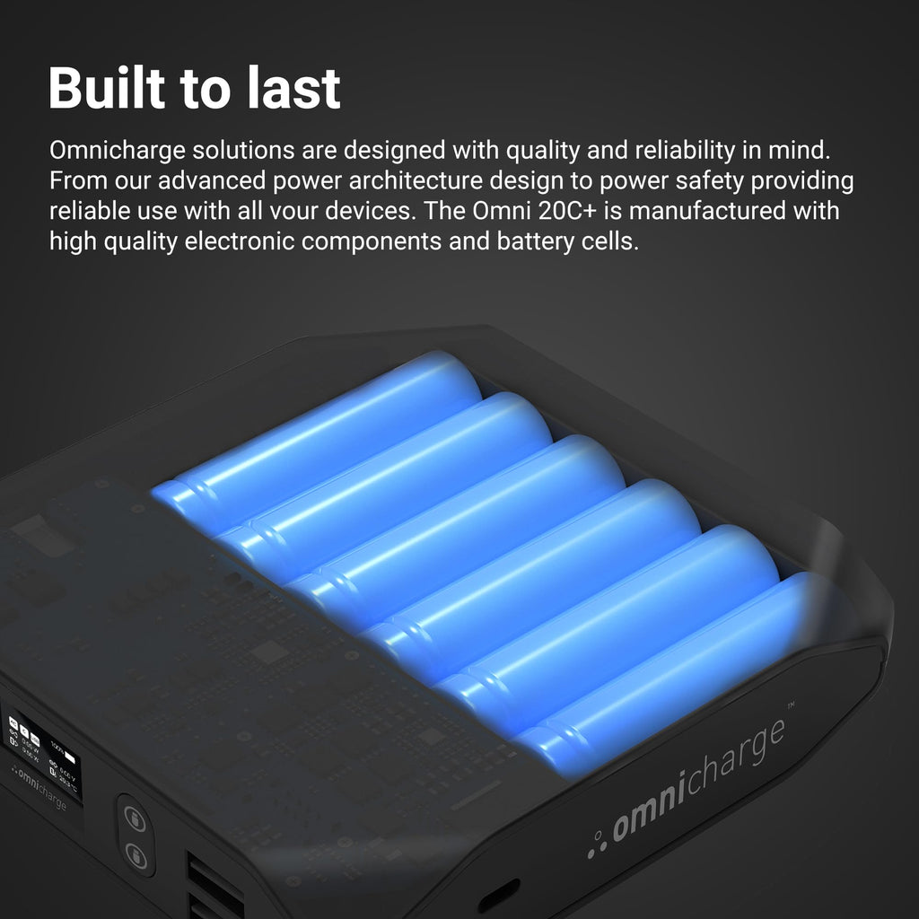 Omni 20C+ Professional Premium Portable Power Bank with Fast Charging 100W USB-C PD 20,000mAh/71Wh – Laptop Power Bank, Universal Charger for All Devices, USB Hub, Wireless & QC 3.0 Power Solution
