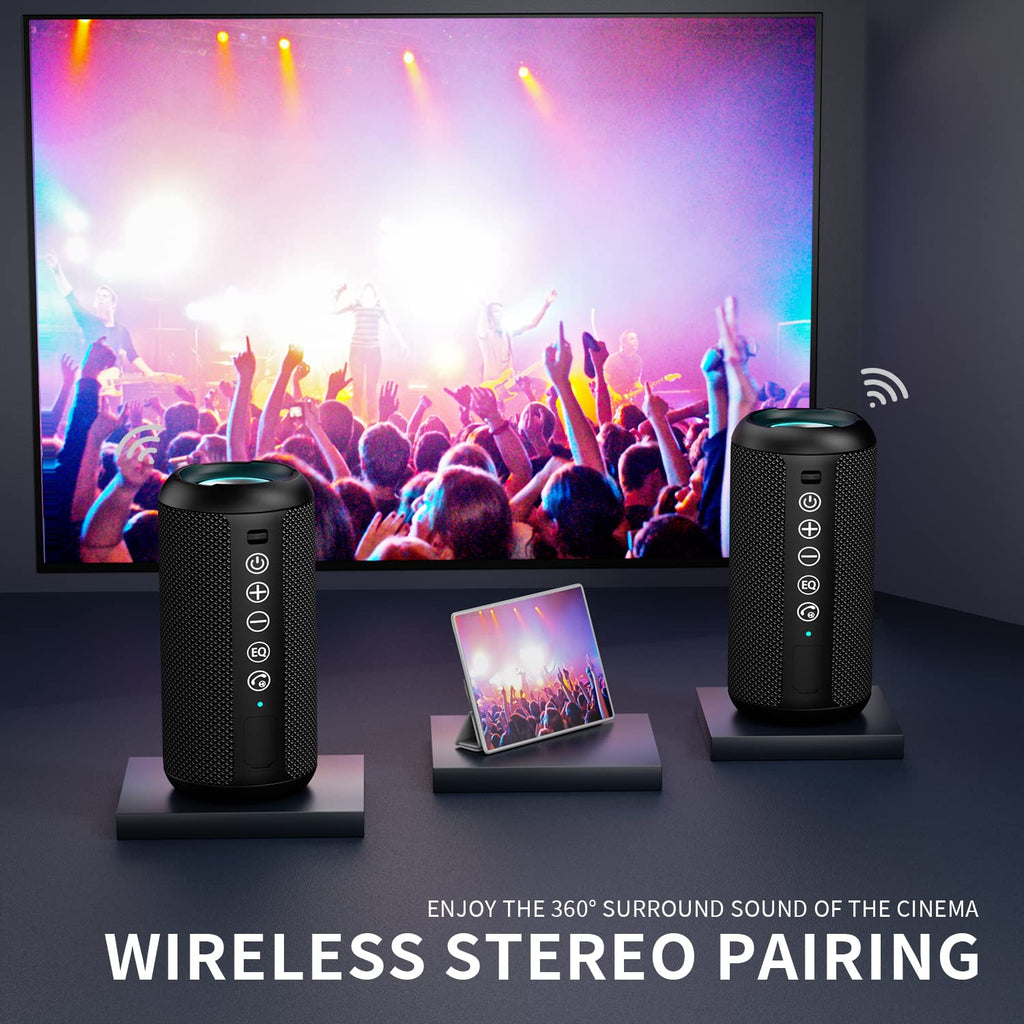 Ortizan 24W Waterproof Bluetooth Speaker with RGB Lights
