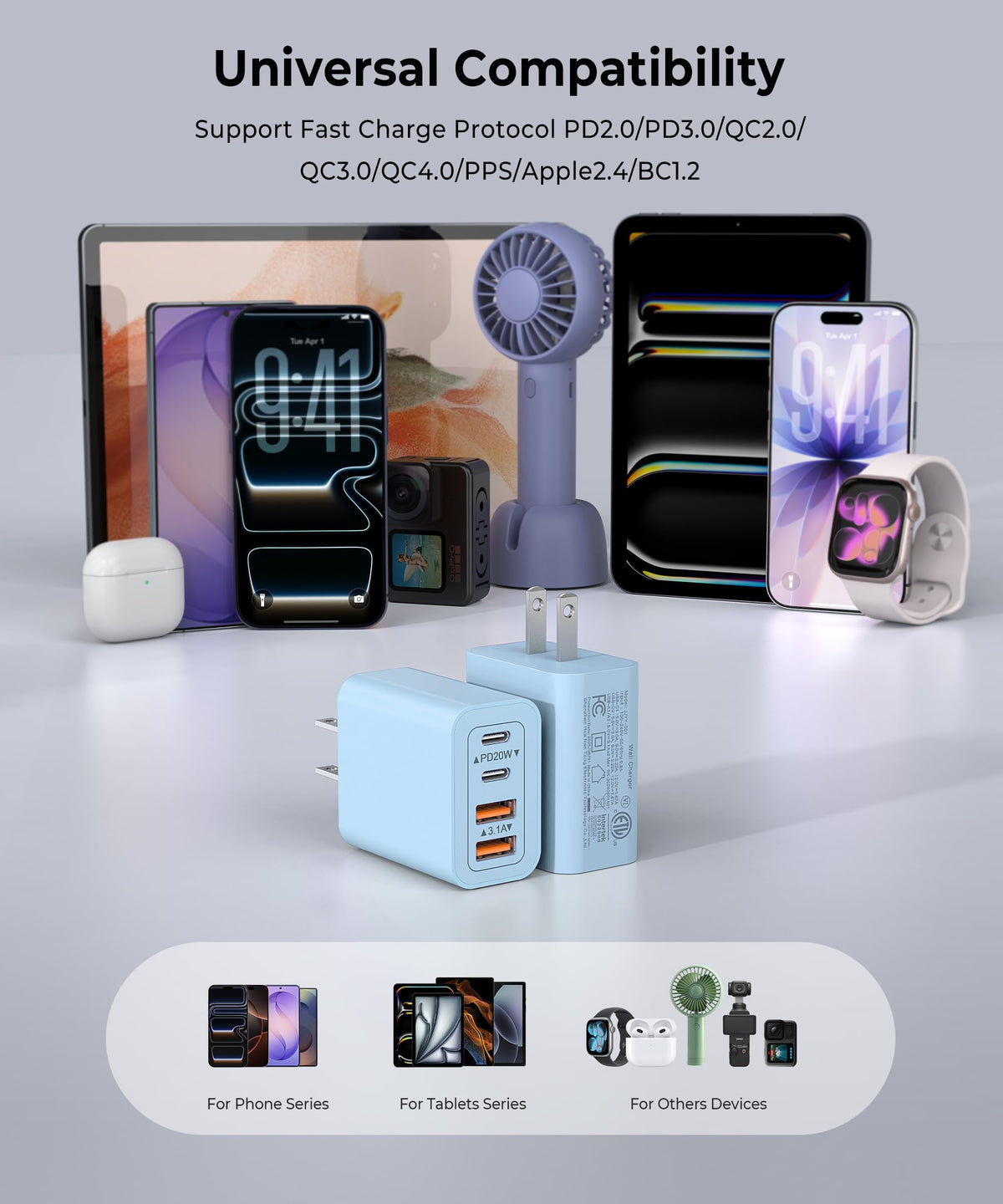 Dulums 2 Pack 40w USB C Wall Charger
