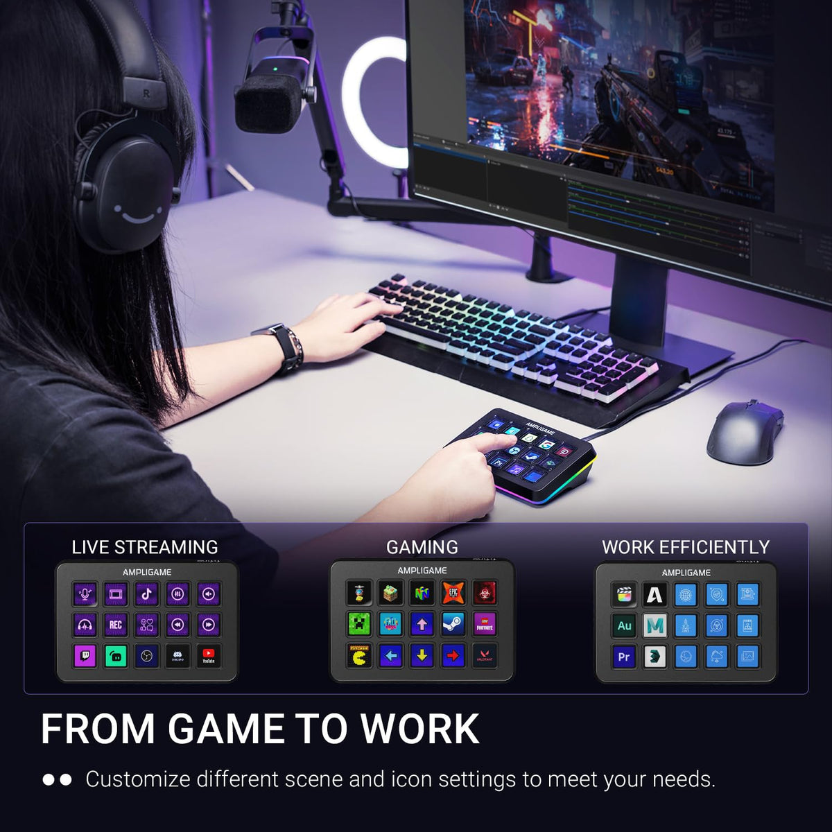 FIFINE AmpliGame D6 15-Key Streaming Macro Controller