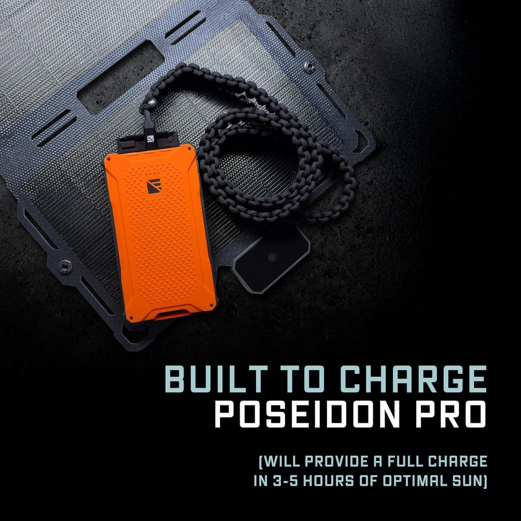 Dark Energy Backcountry Bundle - Poseidon Pro 10,000 mAh Portable Charger Power Bank + Spectre 18W Solar Panel with Accessory Kit & 20W Wall Charger - Off-Grid Generator System for Camping & Hiking