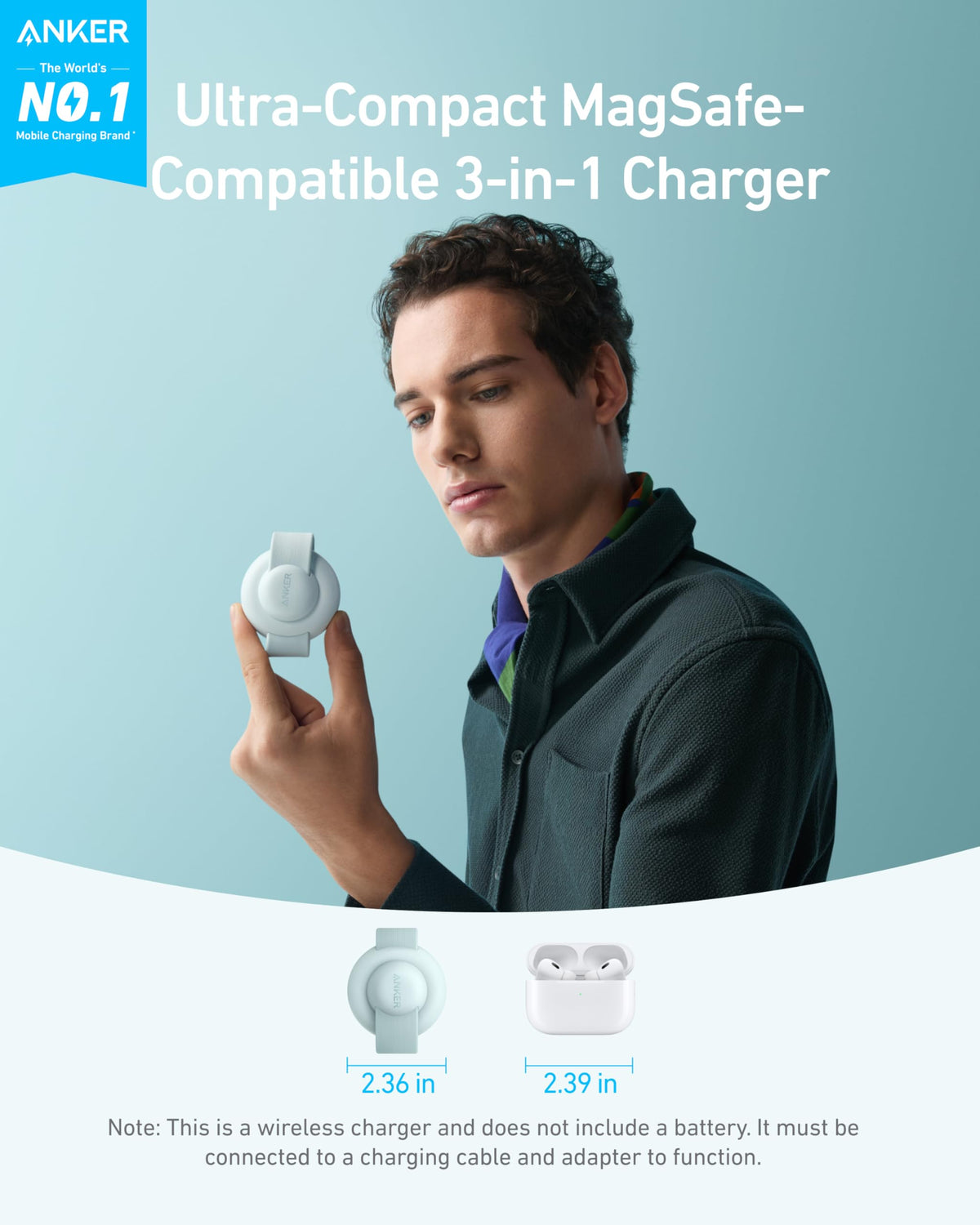 Anker Prime MagSafe 3-in-1 Wireless Charging Station