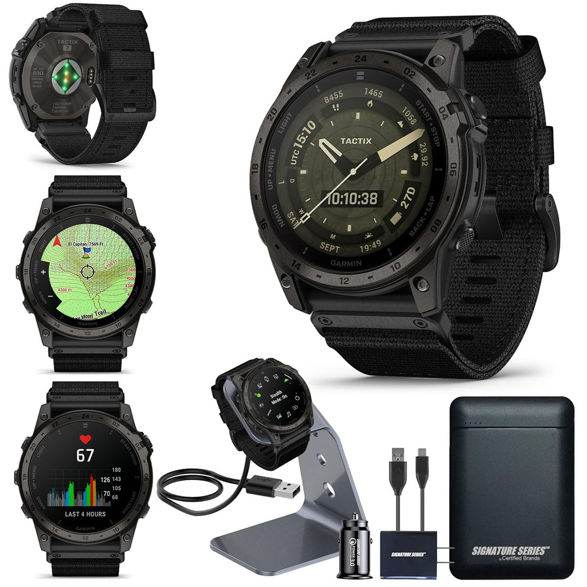 Garmin tactix 8 Tactical GPS Smartwatch with Charger Bundle
