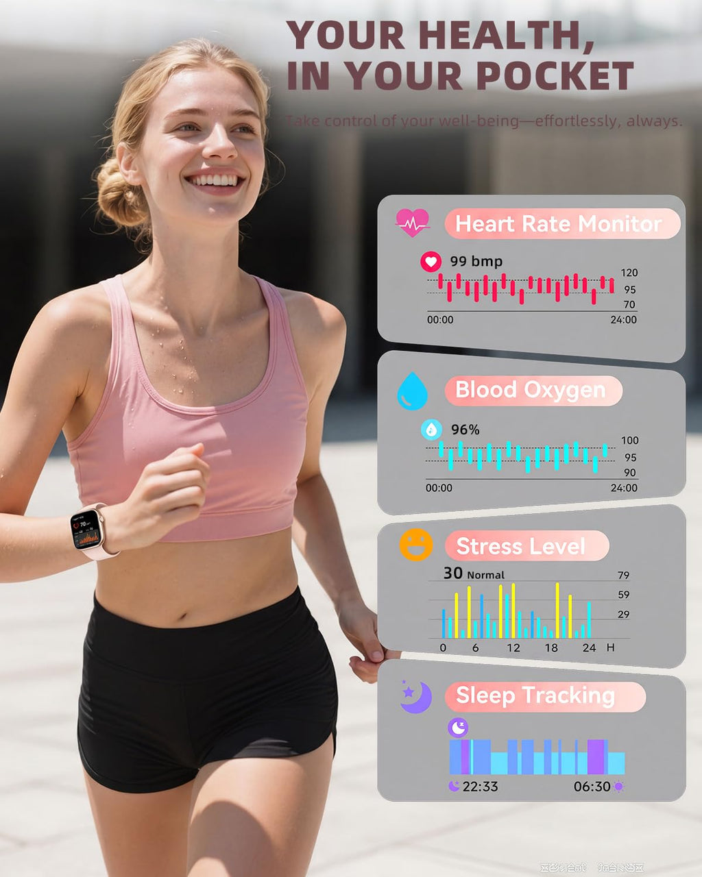 KIPTUMTEK Smartwatch for Men & Women Fitness Tracker