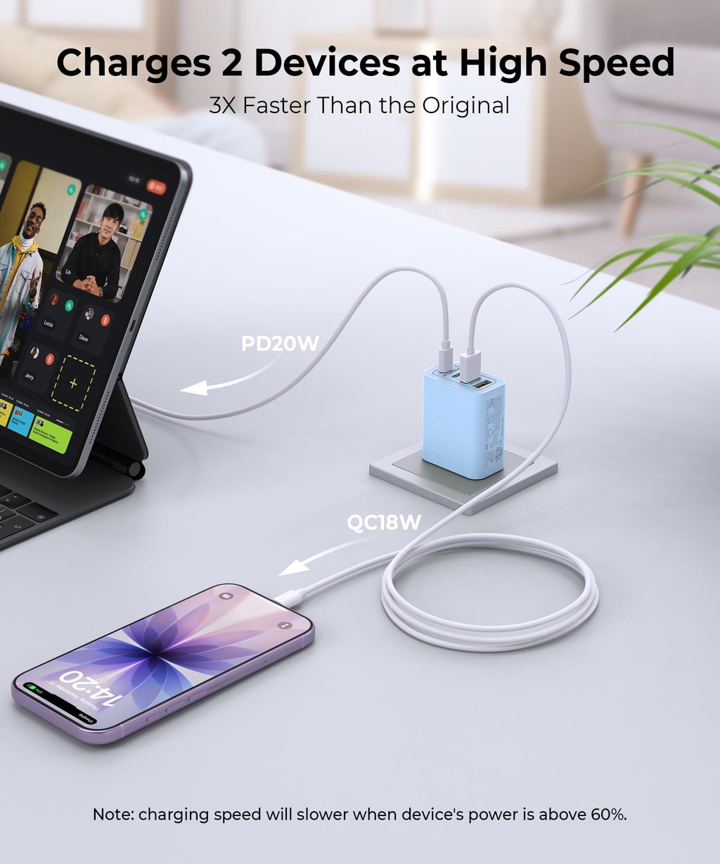 Dulums 2 Pack 40w USB C Wall Charger