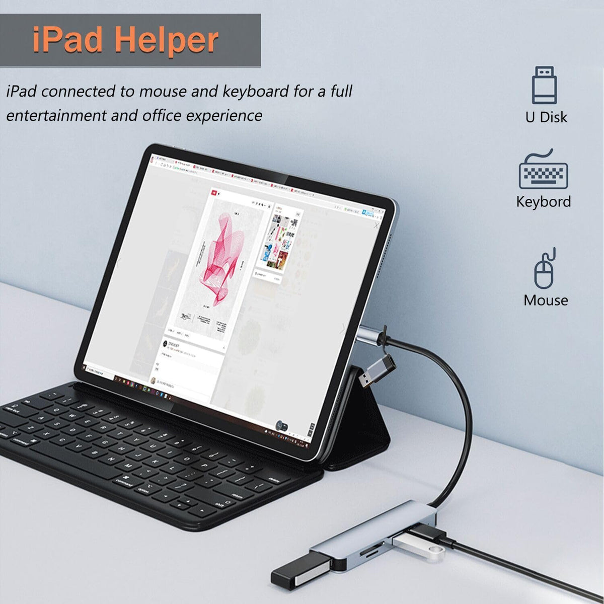 5-in-1 Aluminum USB-C Hub with SD Card Reader
