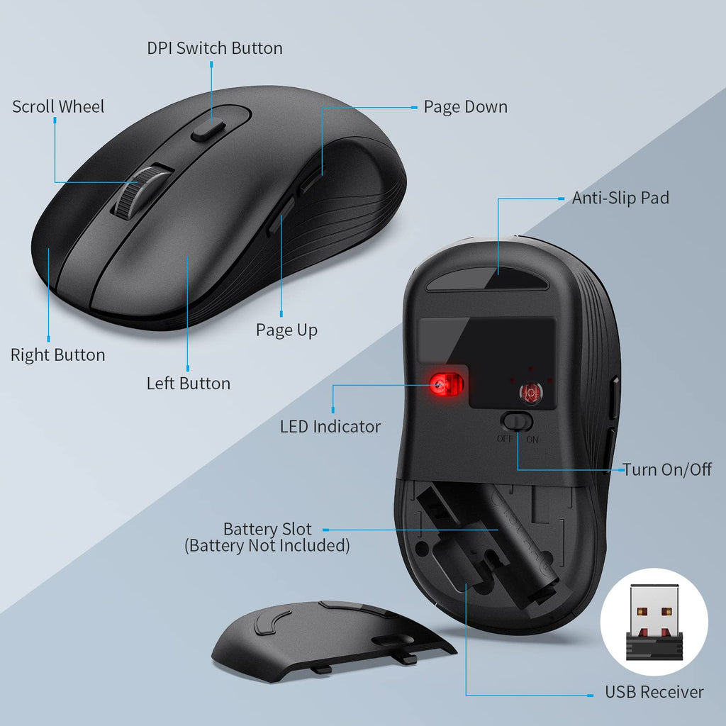 MARVO Wireless Keyboard & Mouse Combo with Phone Holder