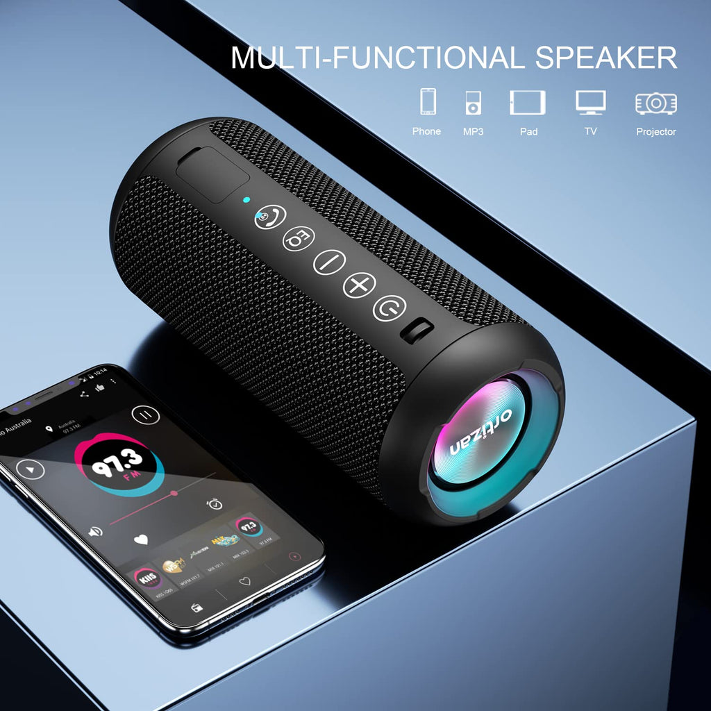 Ortizan 24W Waterproof Bluetooth Speaker with RGB Lights