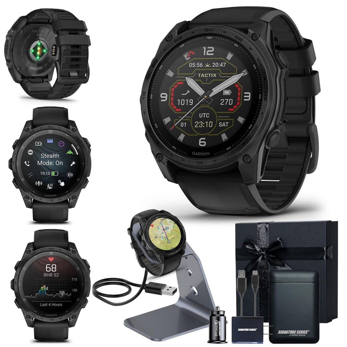 Garmin tactix 8 Tactical GPS Smartwatch with Charger Bundle