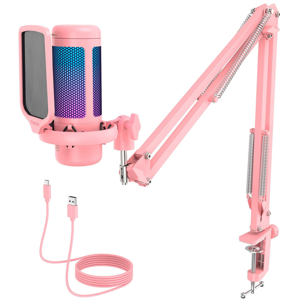 TONOR RGB Gaming Microphone Kit with Adjustable Boom Arm