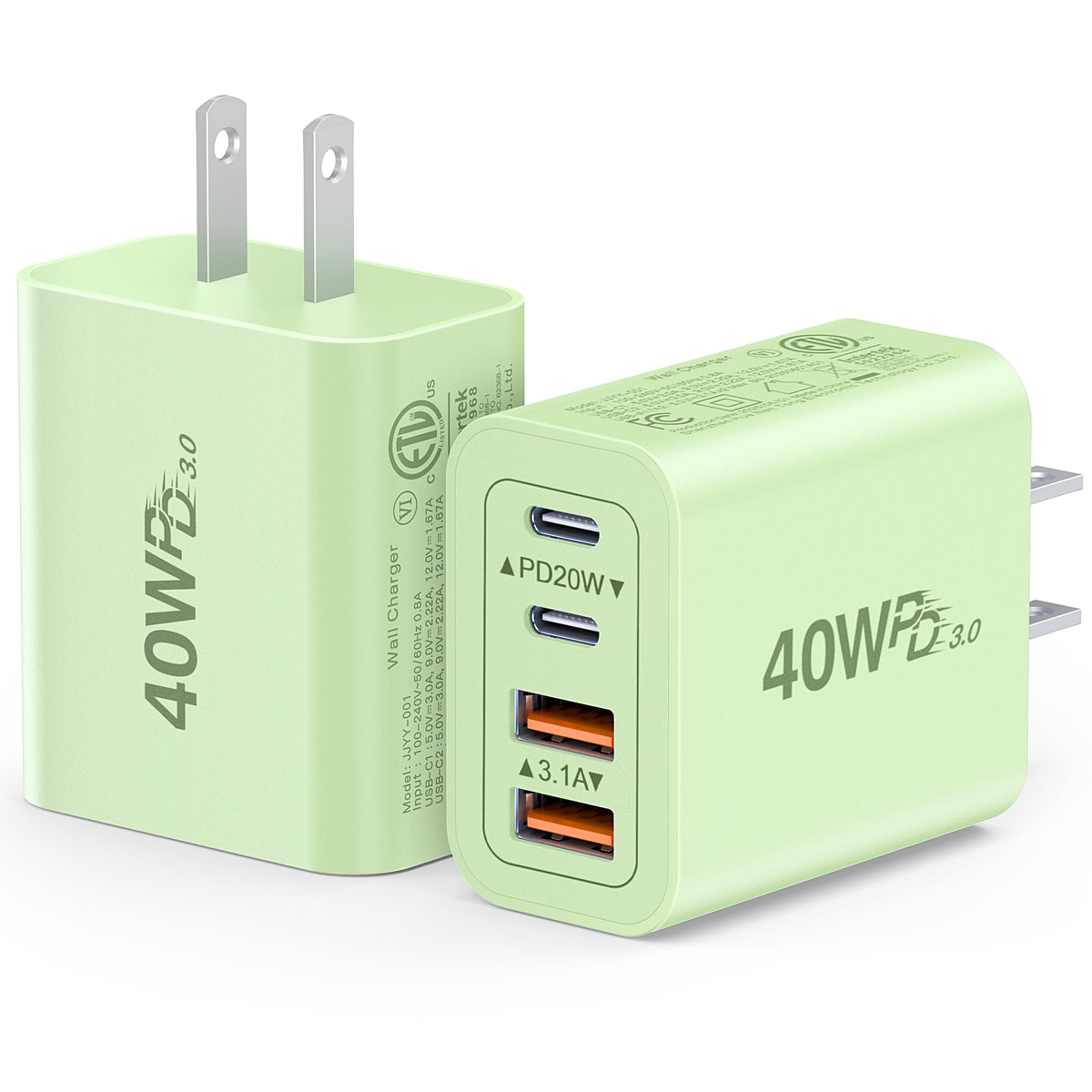 Dulums 2 Pack 40w USB C Wall Charger