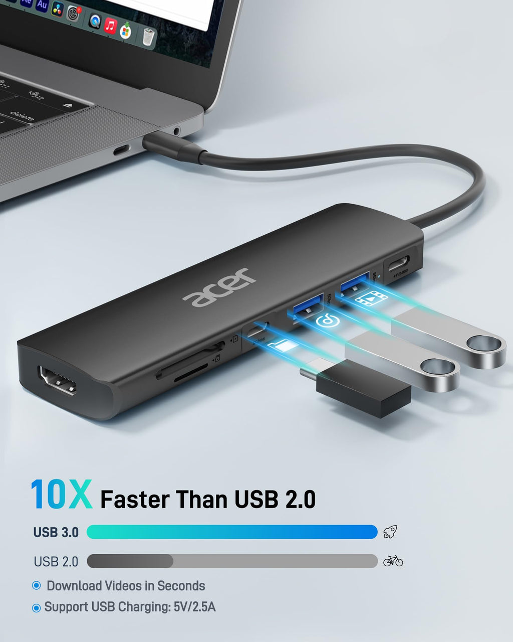 Acer USB-C Multiport Hub Adapter for Laptop & Desktop