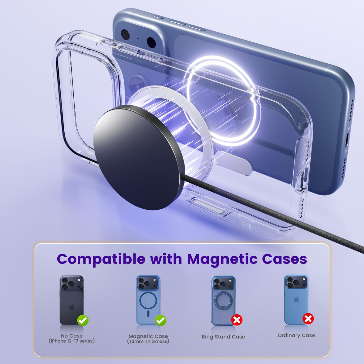 25W Magnetic Wireless Fast Charging Pad for Smartphones