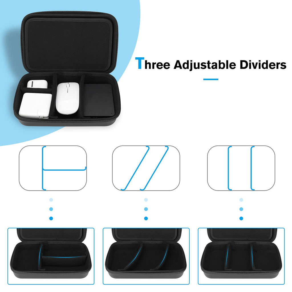 ProCase Hard Travel Electronic Organizer Case for MacBook Power Adapter Chargers Cables Power Bank Apple Magic Mouse Apple Pencil USB Flash Disk SD Card Small Portable Accessories Bag