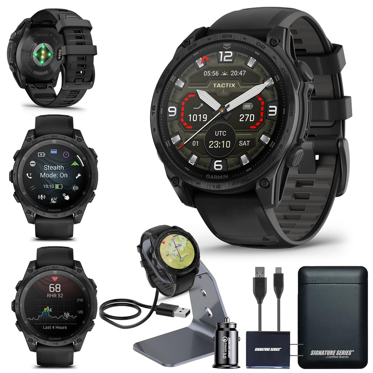 Garmin tactix 8 Tactical GPS Smartwatch with Charger Bundle