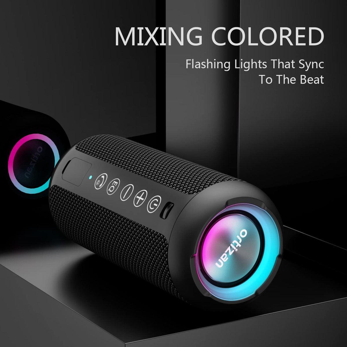 Ortizan 24W Waterproof Bluetooth Speaker with RGB Lights