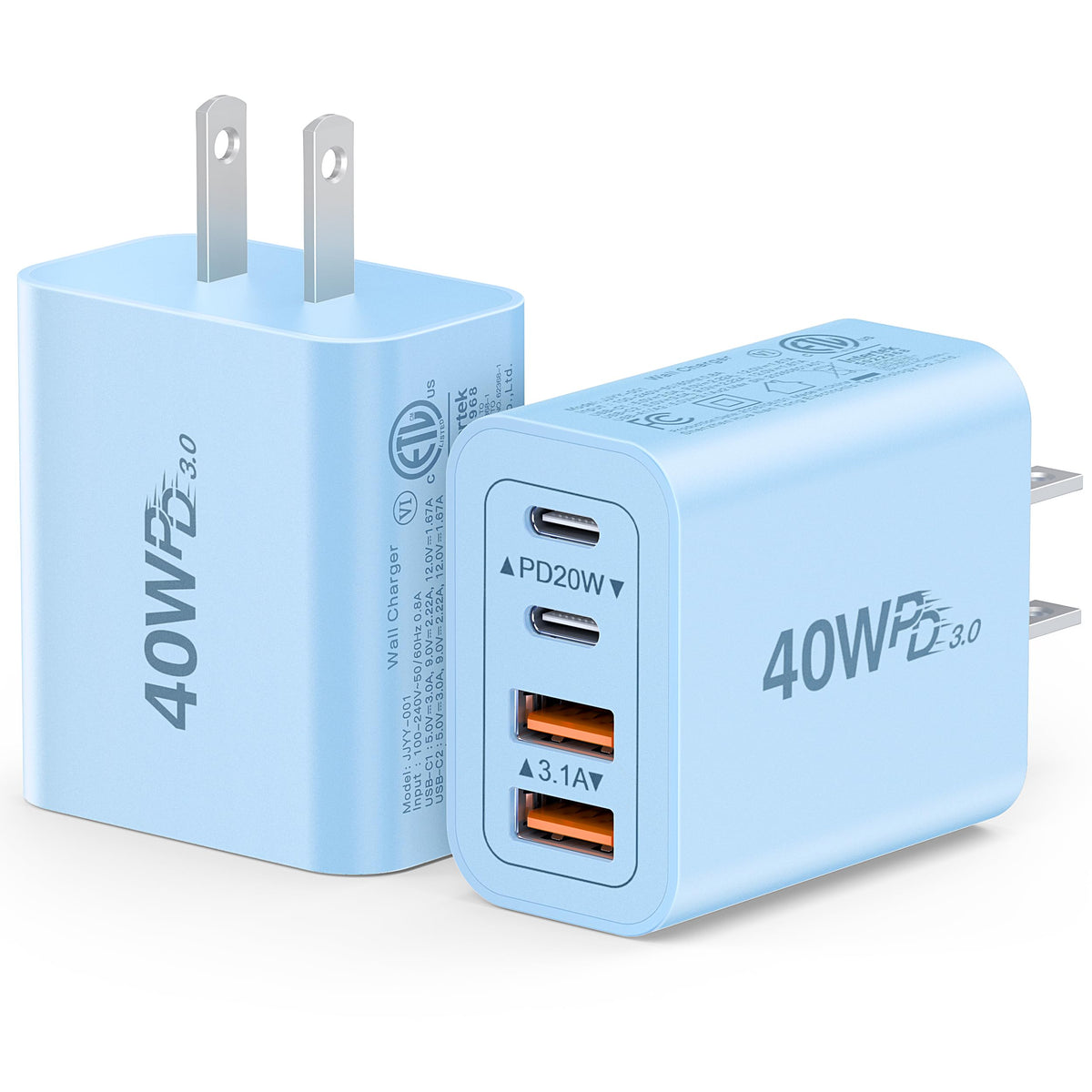 Dulums 2 Pack 40w USB C Wall Charger