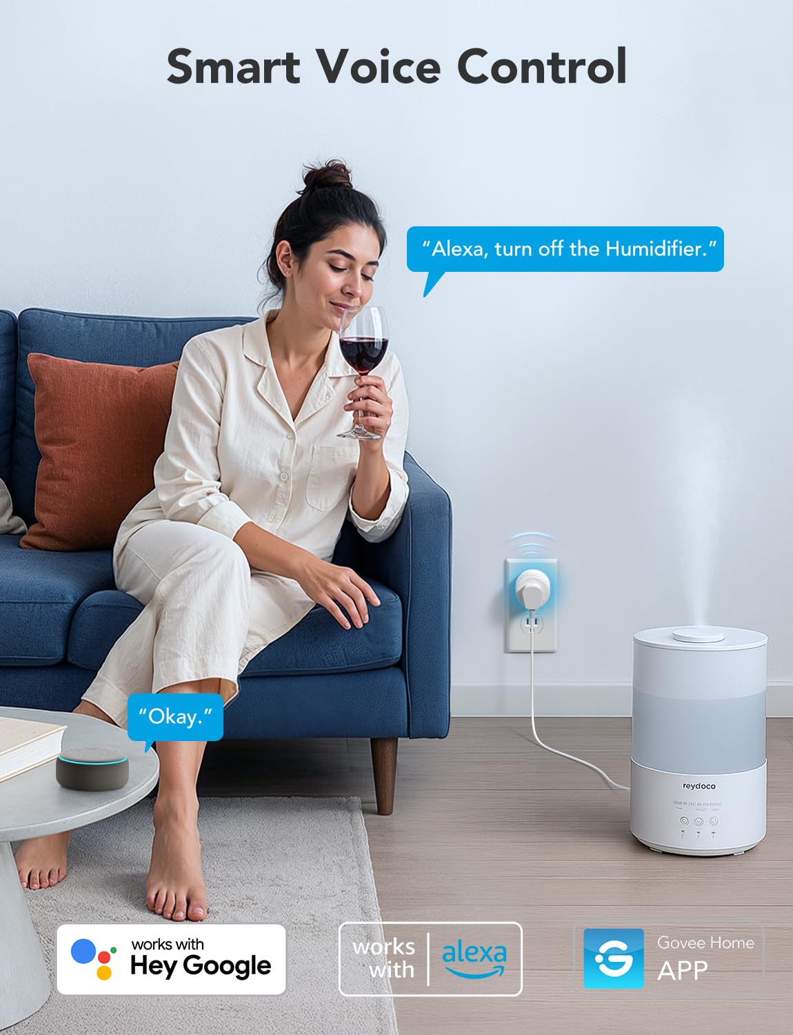 Govee Mini Wi-Fi Smart Plug with Timer & Voice Control