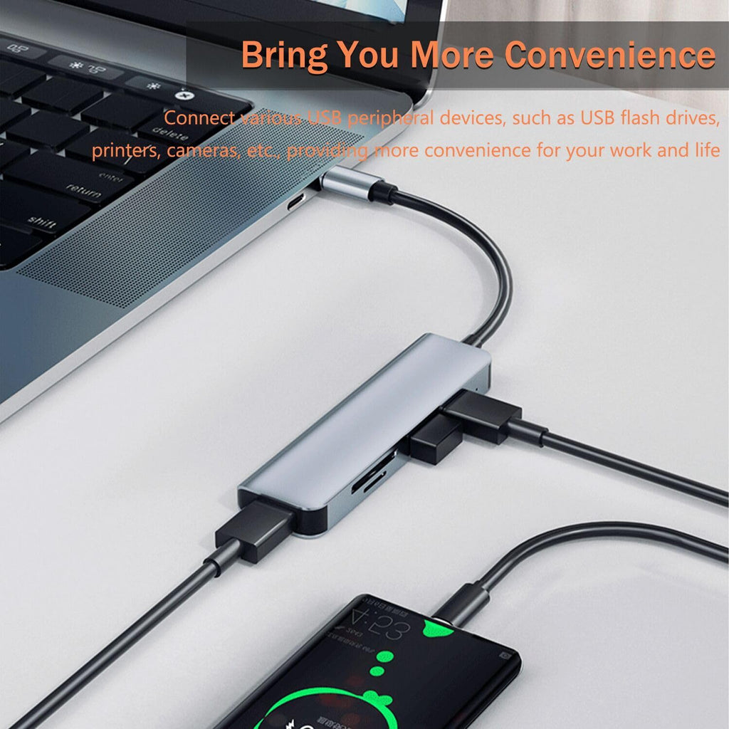 5-in-1 Aluminum USB-C Hub with SD Card Reader