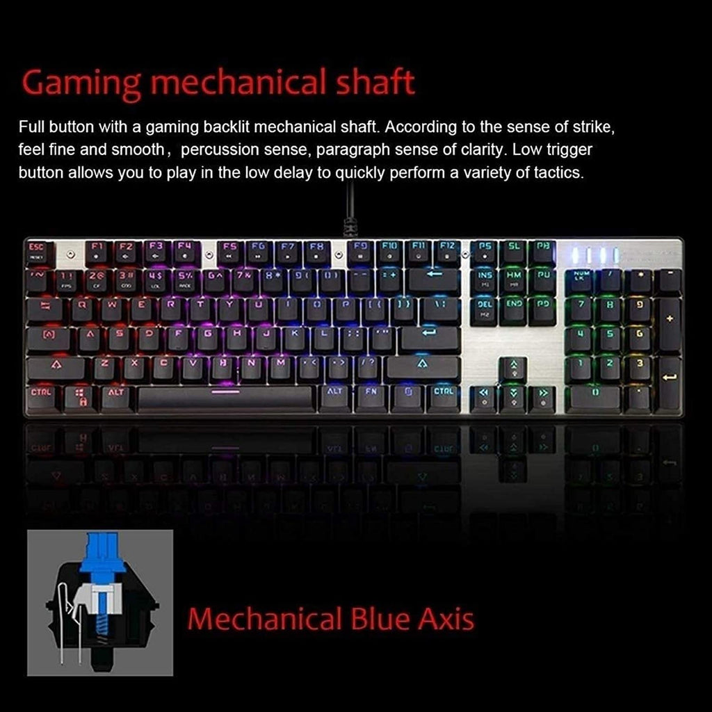 Wired Mechanical Gaming Keyboard & Mouse Combo with RGB Backlight