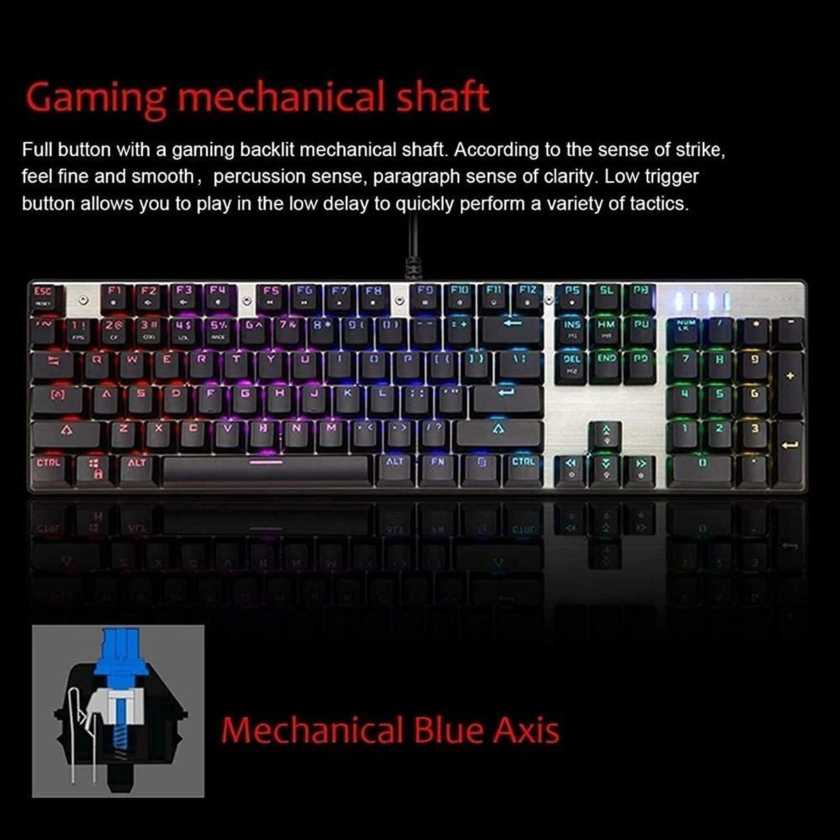 Wired Mechanical Gaming Keyboard & Mouse Combo with RGB Backlight