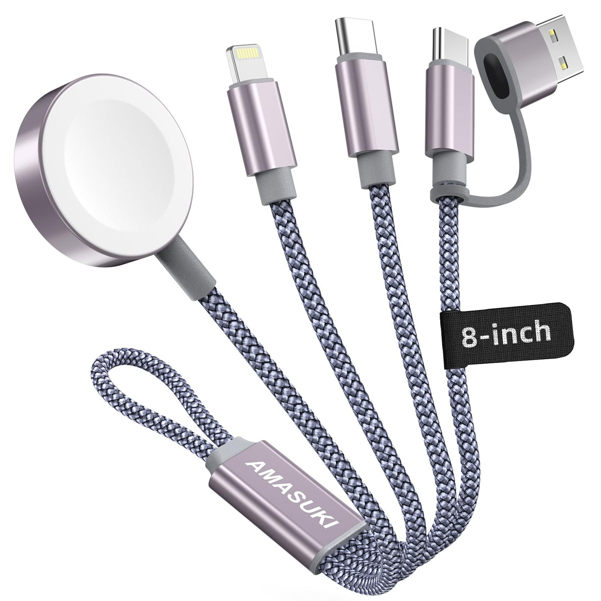 3-in-2 USB-C Charging Cable for Apple Watch & iPhone