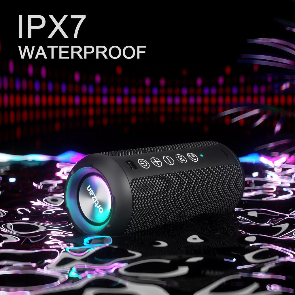 Ortizan 24W Waterproof Bluetooth Speaker with RGB Lights