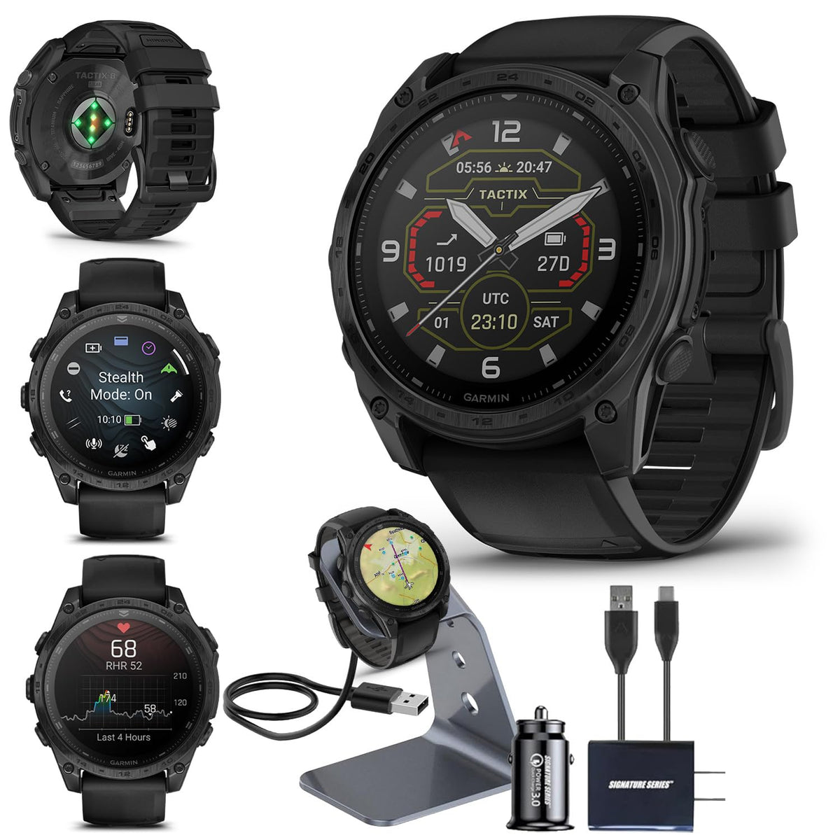 Garmin tactix 8 Tactical GPS Smartwatch with Charger Bundle