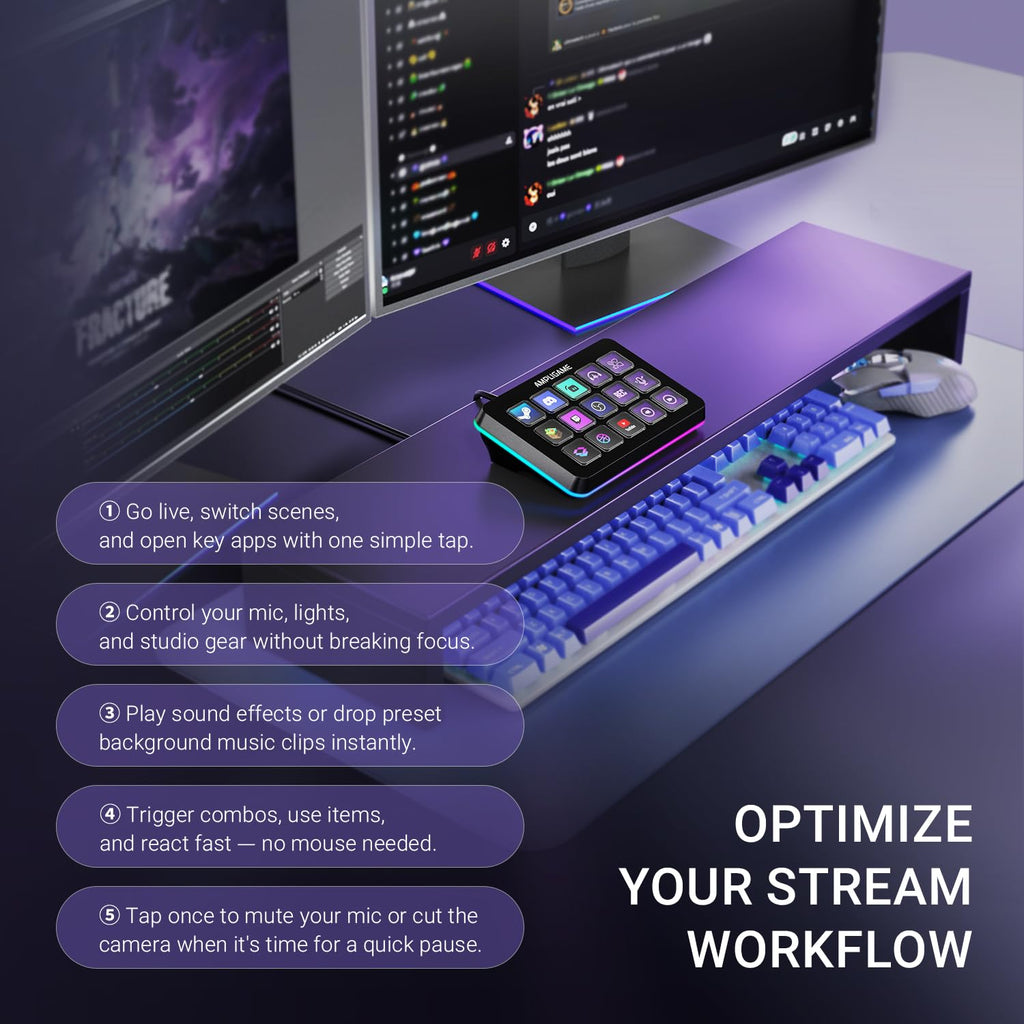 FIFINE AmpliGame D6 15-Key Streaming Macro Controller