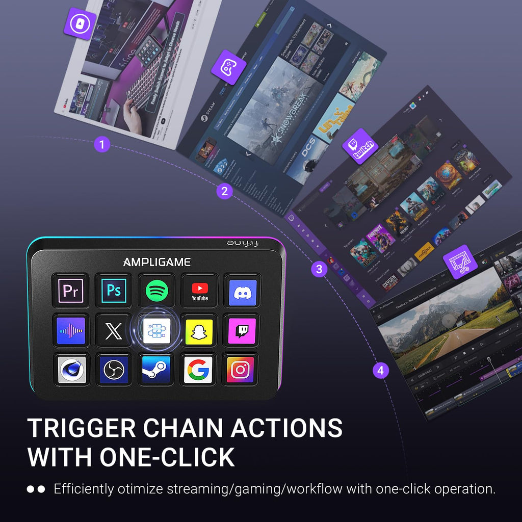 FIFINE AmpliGame D6 15-Key Streaming Macro Controller