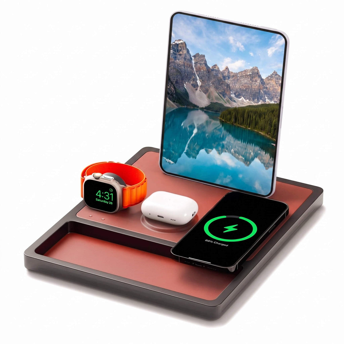 Quad Tray 4-in-1 MagSafe Wireless Charger & iPad Stand