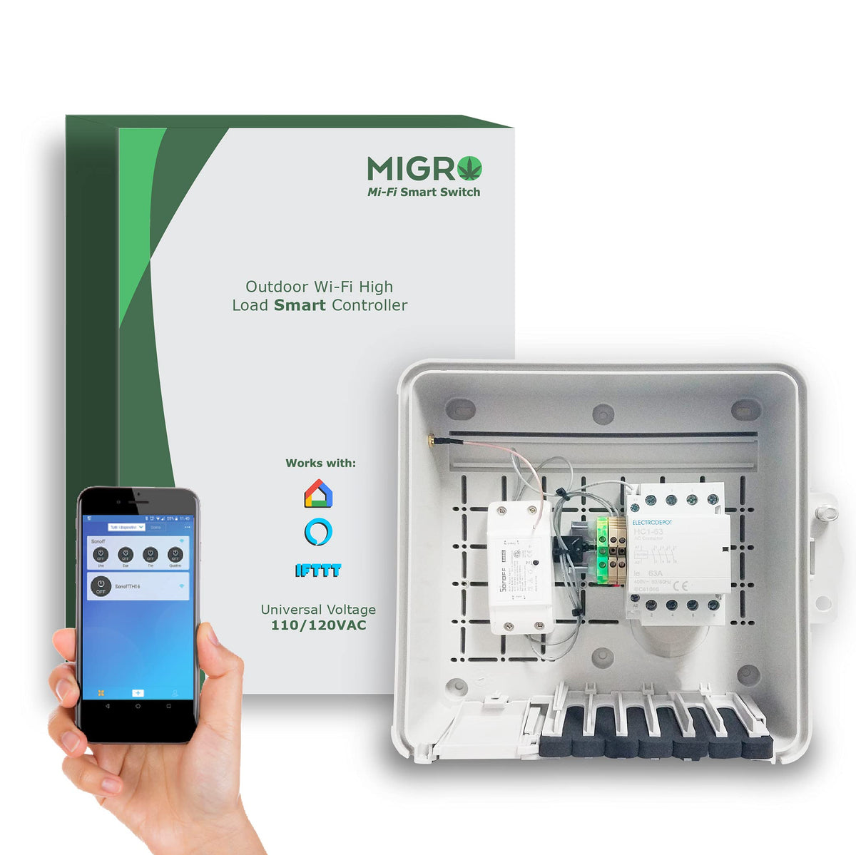 Migro 63A Smart Wi-Fi Indoor/Outdoor Grow Light Controller